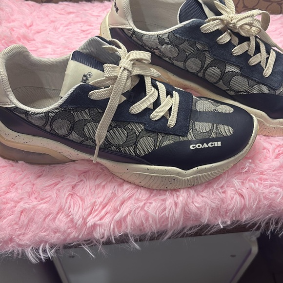 Coach Black and Cream Patterned Sneakers - Picture 1 of 10
